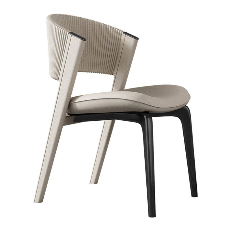 Glam Kitchen Dining Side Chair Open Back Metal Legs Armless Chair