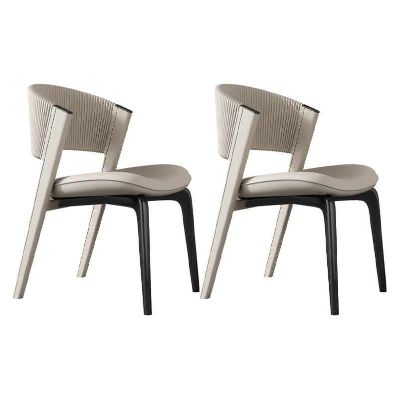 Glam Kitchen Dining Side Chair Open Back Metal Legs Armless Chair