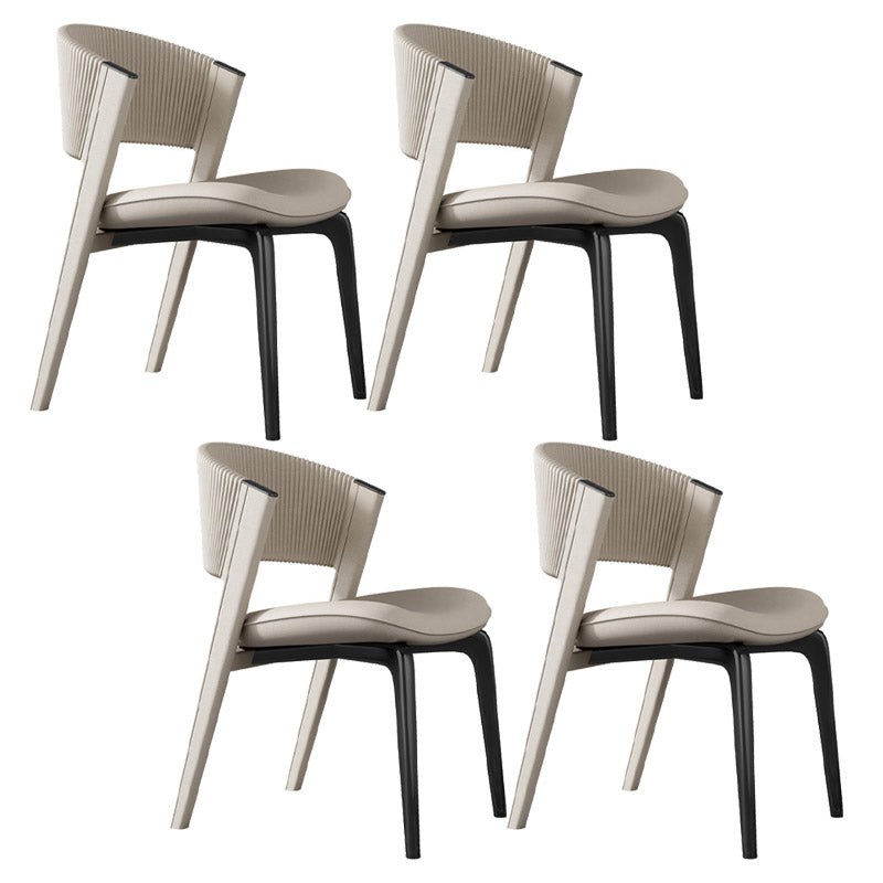 Glam Kitchen Dining Side Chair Open Back Metal Legs Armless Chair
