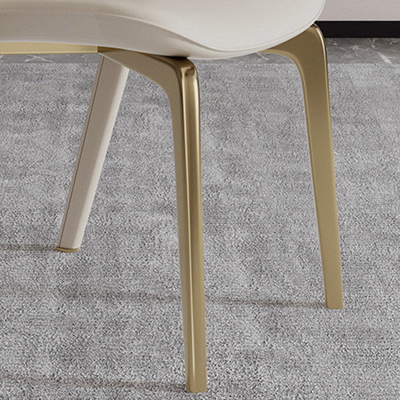 Glam Kitchen Dining Side Chair Open Back Metal Legs Armless Chair
