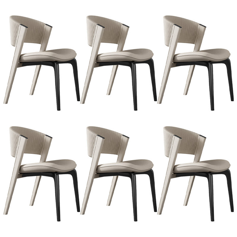 Glam Kitchen Dining Side Chair Open Back Metal Legs Armless Chair