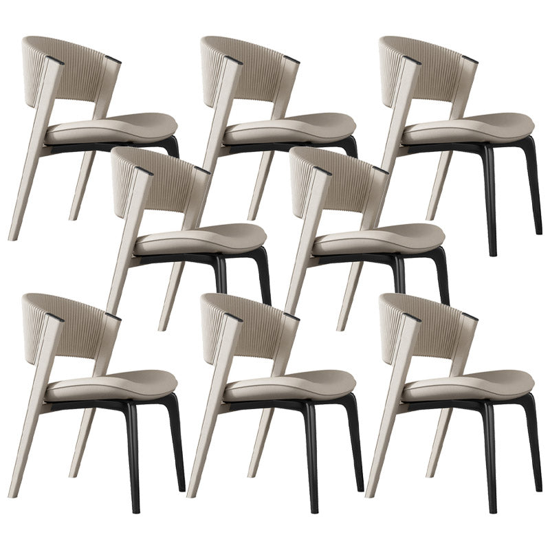 Glam Kitchen Dining Side Chair Open Back Metal Legs Armless Chair