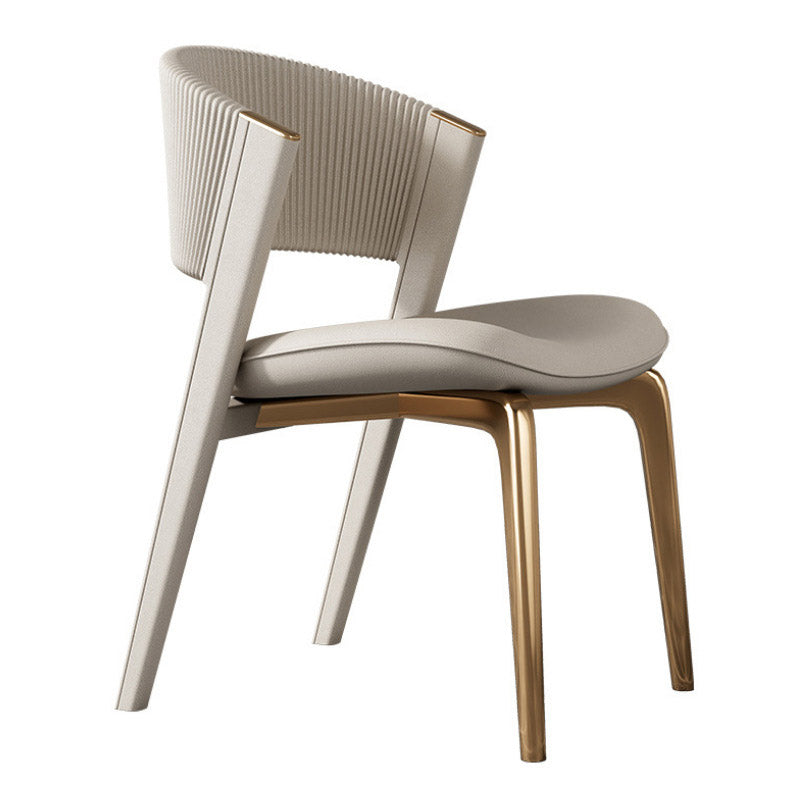 Glam Kitchen Dining Side Chair Open Back Metal Legs Armless Chair