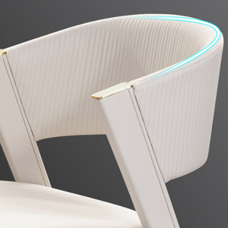 Glam Kitchen Dining Side Chair Open Back Metal Legs Armless Chair