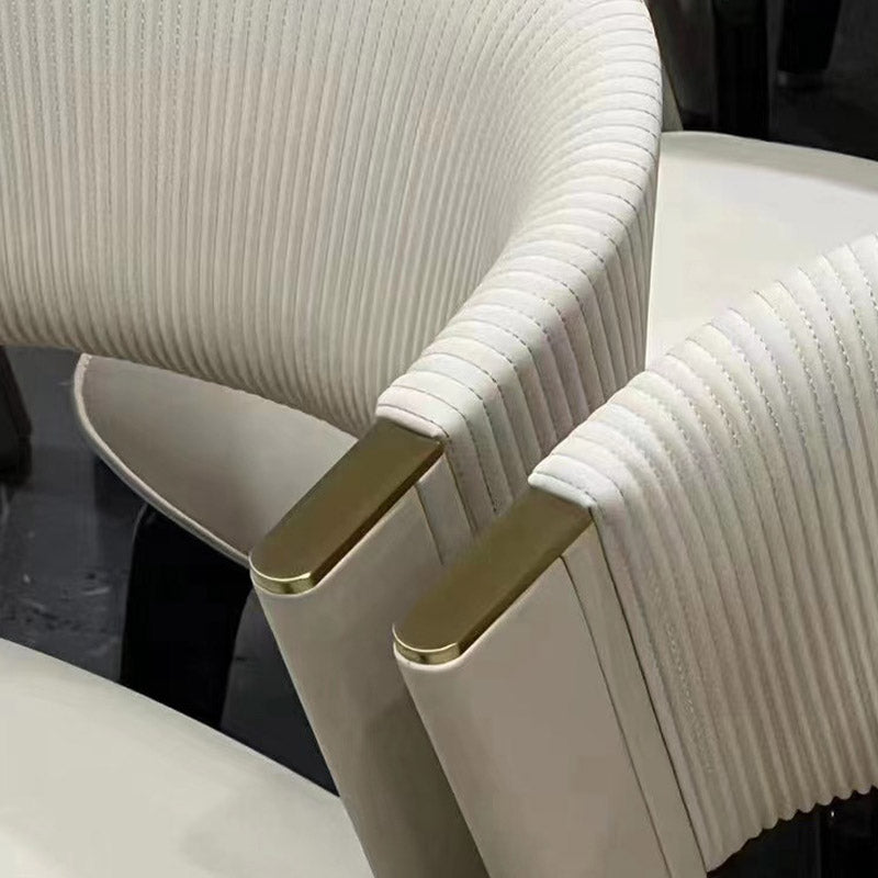 Glam Kitchen Dining Side Chair Open Back Metal Legs Armless Chair