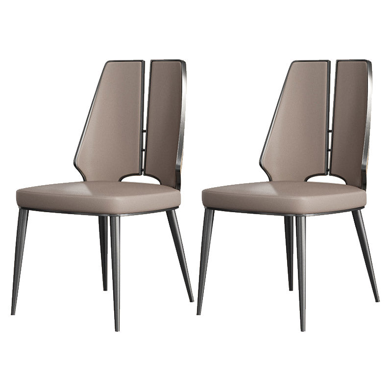 Kitchen Glam Dining Armless Chair Wingback Metal Legs Side Chair