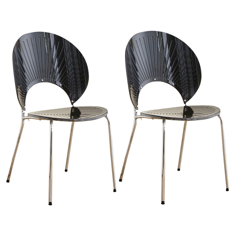 Open Back Dining Side Chair Contemporary Dining Armless Chair