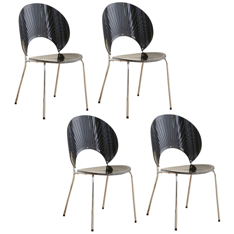 Open Back Dining Side Chair Contemporary Dining Armless Chair