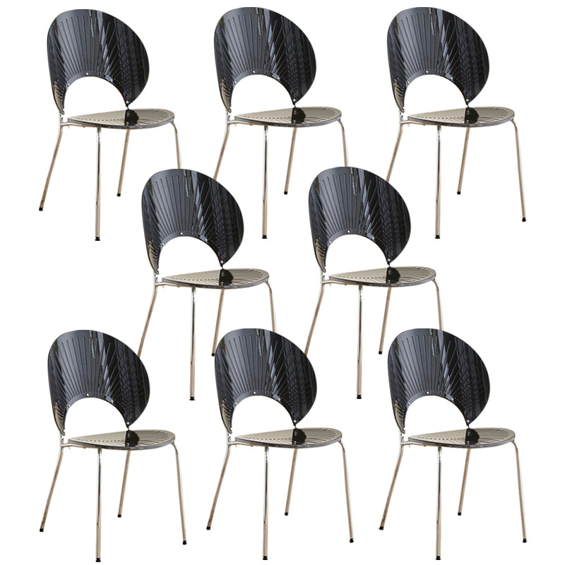 Open Back Dining Side Chair Contemporary Dining Armless Chair