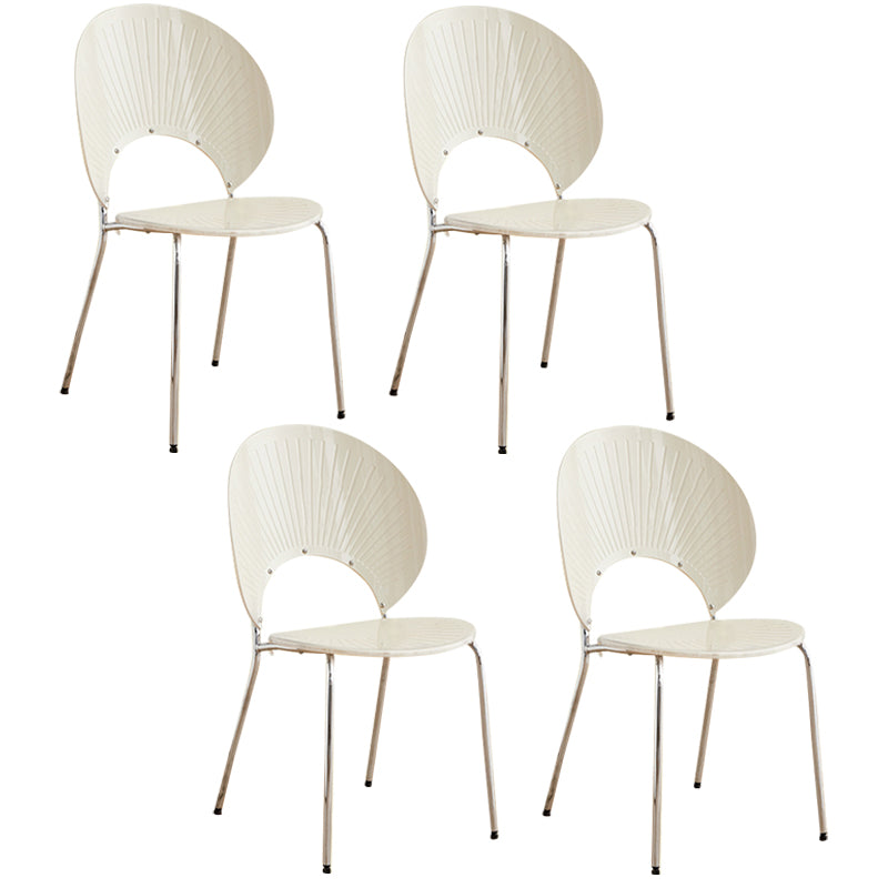 Open Back Dining Side Chair Contemporary Dining Armless Chair