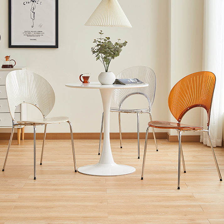 Open Back Dining Side Chair Contemporary Dining Armless Chair