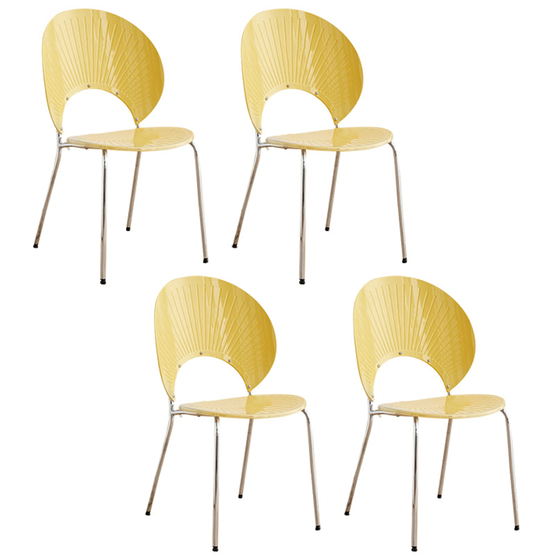 Open Back Dining Side Chair Contemporary Dining Armless Chair