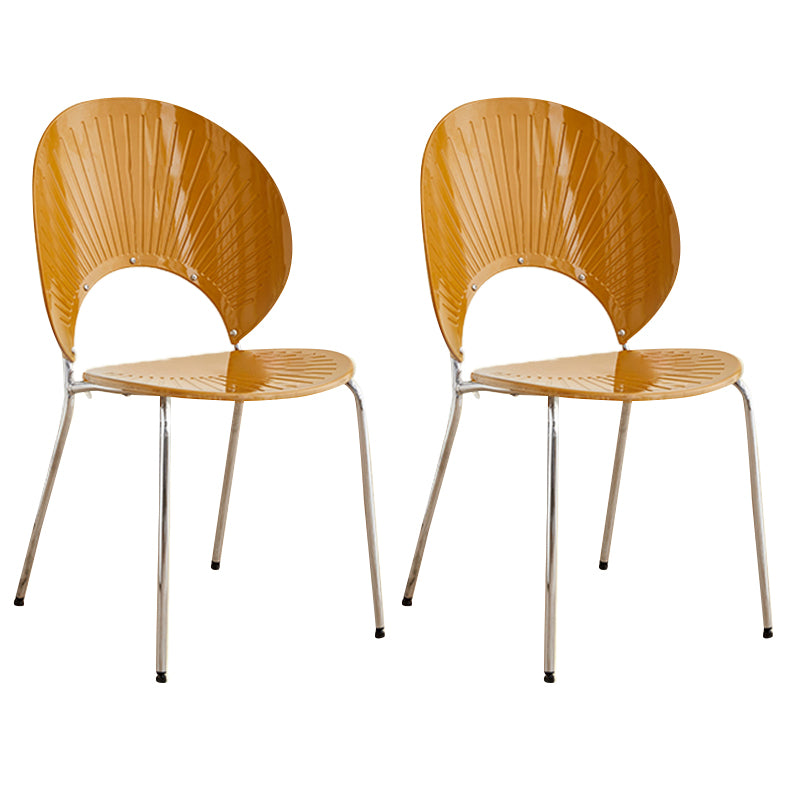 Open Back Dining Side Chair Contemporary Dining Armless Chair