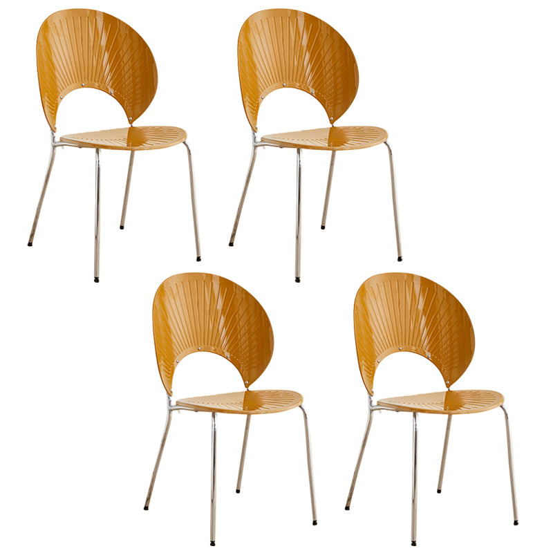 Open Back Dining Side Chair Contemporary Dining Armless Chair