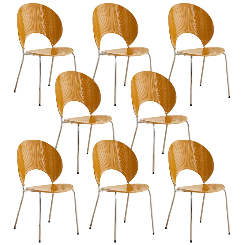 Open Back Dining Side Chair Contemporary Dining Armless Chair