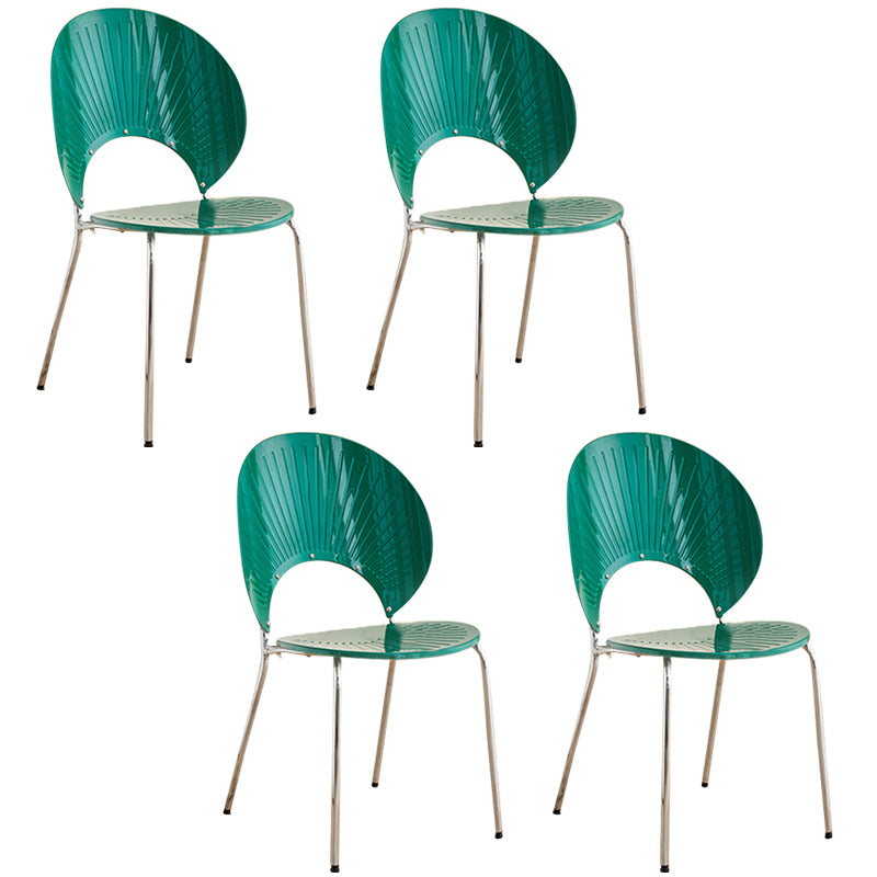 Open Back Dining Side Chair Contemporary Dining Armless Chair