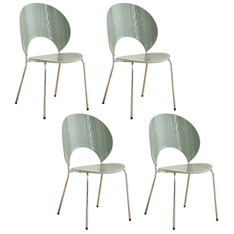 Open Back Dining Side Chair Contemporary Dining Armless Chair