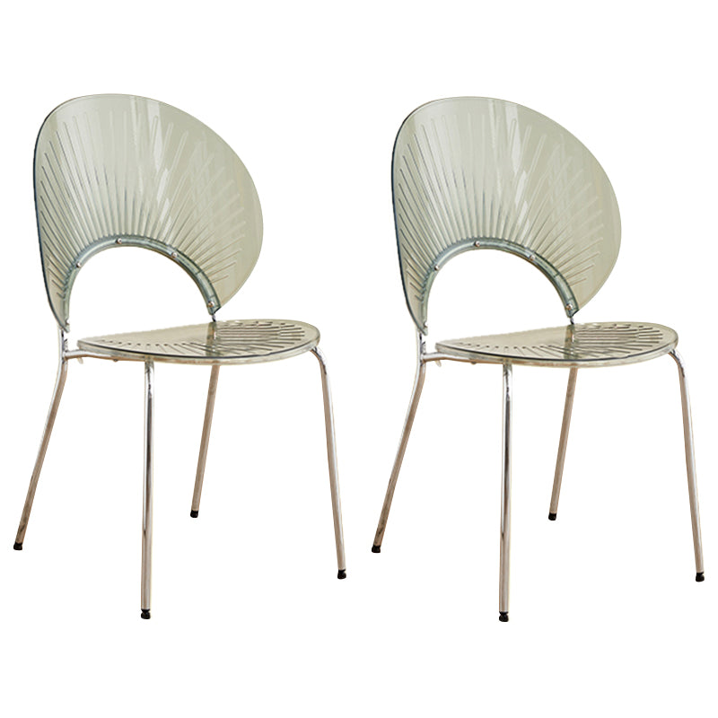 Open Back Dining Side Chair Contemporary Dining Armless Chair