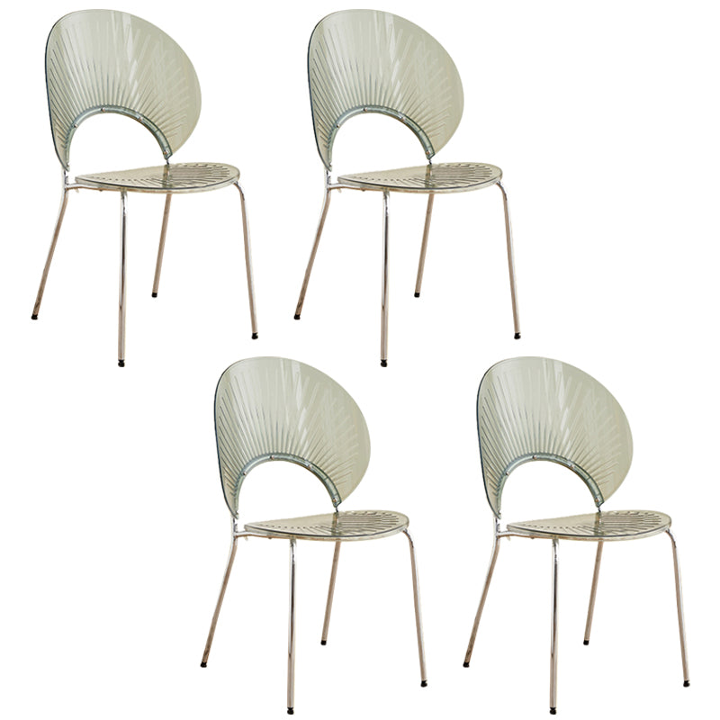 Open Back Dining Side Chair Contemporary Dining Armless Chair