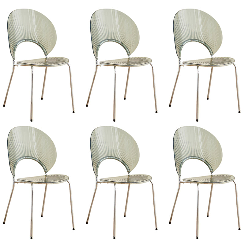 Open Back Dining Side Chair Contemporary Dining Armless Chair