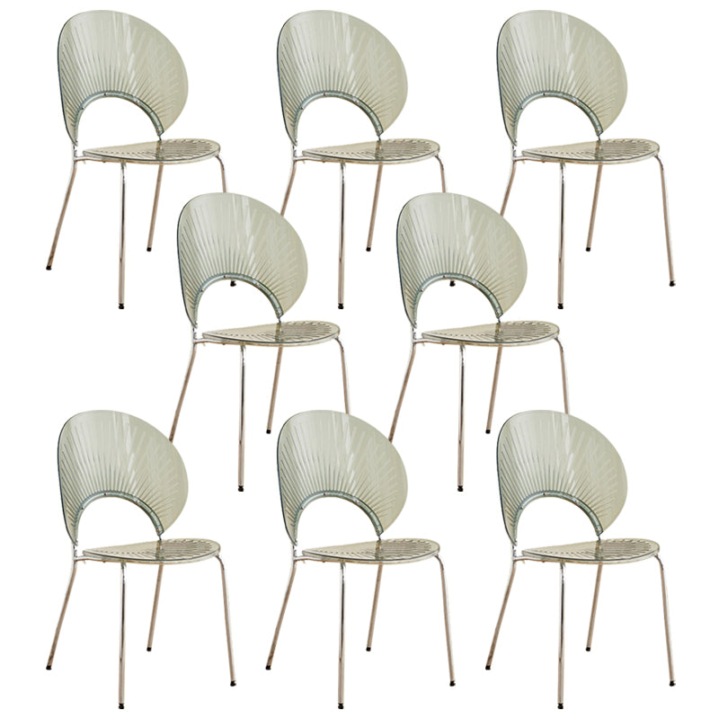 Open Back Dining Side Chair Contemporary Dining Armless Chair