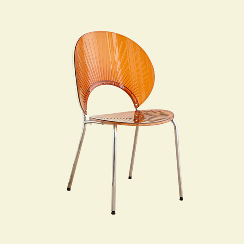 Open Back Dining Side Chair Contemporary Dining Armless Chair