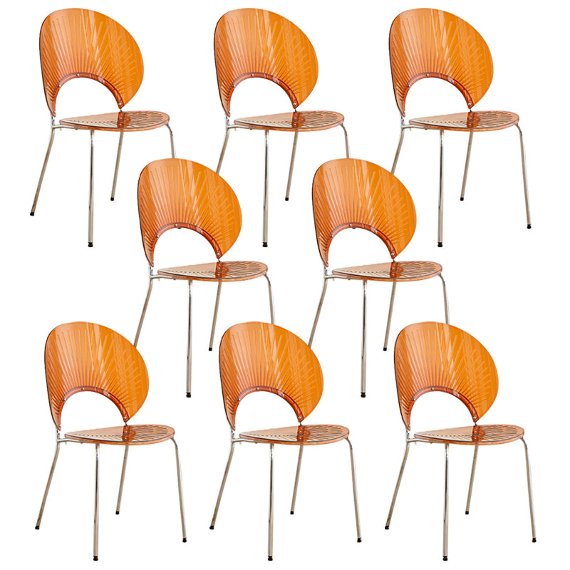 Open Back Dining Side Chair Contemporary Dining Armless Chair