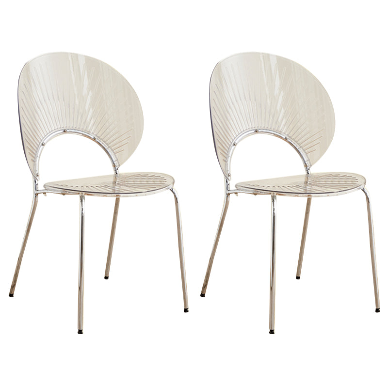 Open Back Dining Side Chair Contemporary Dining Armless Chair