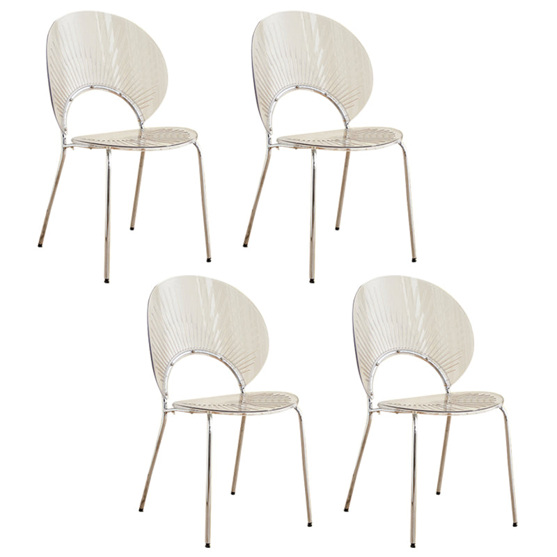 Open Back Dining Side Chair Contemporary Dining Armless Chair