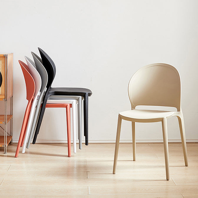 Contemporary Dining Room Dining Chair Plastic Stacking Side Chair