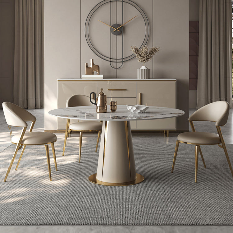 Glam Kitchen Side Chair Metal Legs Open Back Dining Armless Chair