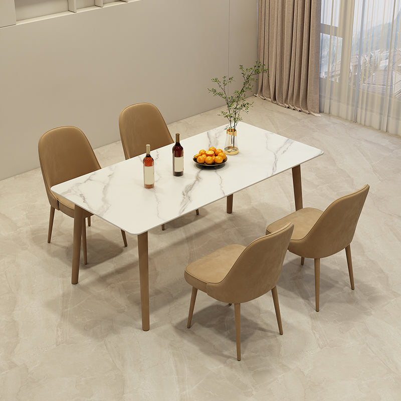 Modern Stone Rectangle Dining Table 1/5 Pieces Dining Set for Dining Room