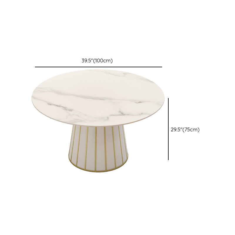 Glam Round Stone Dining Table 1/7 Pieces Dining Set for Dining Room