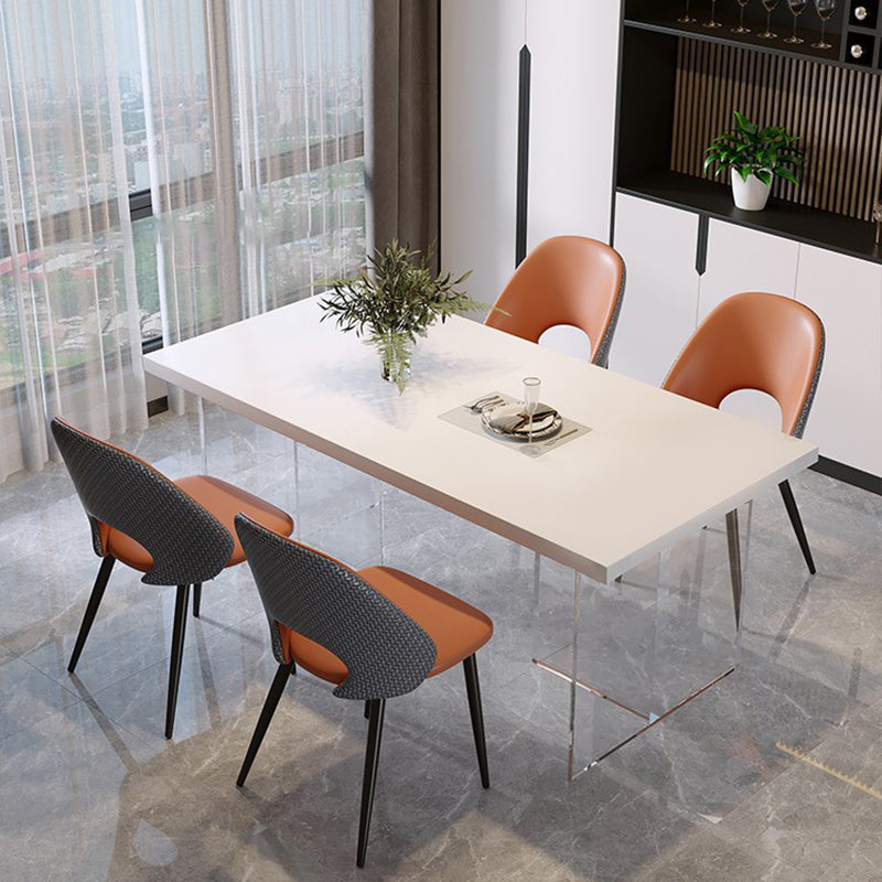 Modern Rectangle Stone Dining Table 1/4/5 Pieces Dining Set for Dining Room