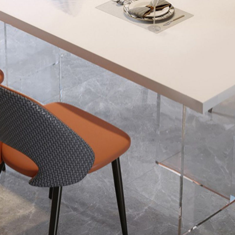 Modern Rectangle Stone Dining Table 1/4/5 Pieces Dining Set for Dining Room