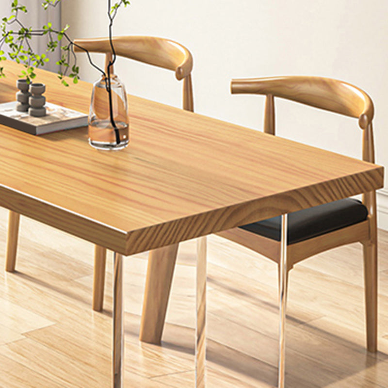 Modern Acrylic Dining Table Set 1/2/5/7 Pcs Natural Wood Dining Room Furniture Set