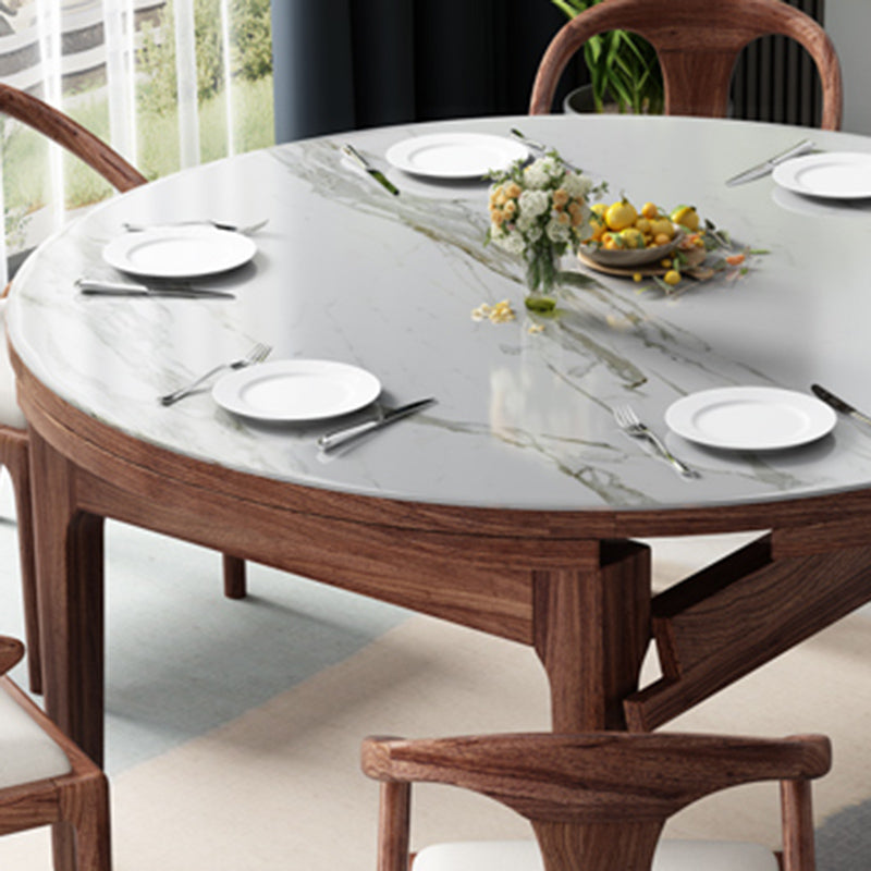 Contemporary Dining Set 1/7 Pcs Standard Height Dining Sets with Self Storing Leaves