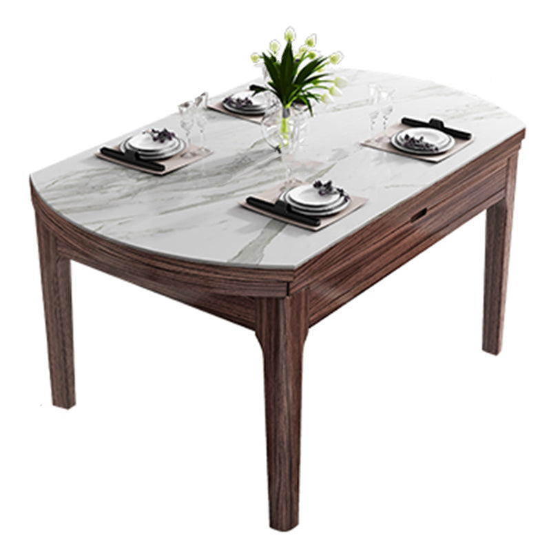 Contemporary Dining Set 1/7 Pcs Standard Height Dining Sets with Self Storing Leaves