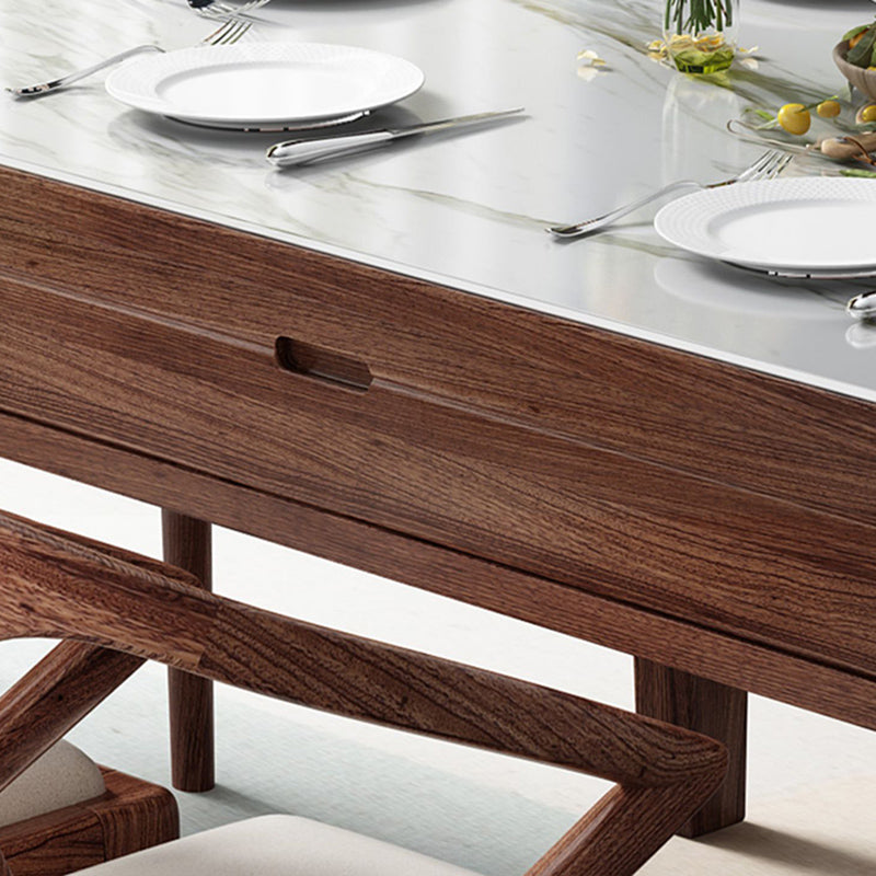 Modern Stone Furniture 1/5/7 Pcs Standard Height Dining Sets with Self Storing Leaves