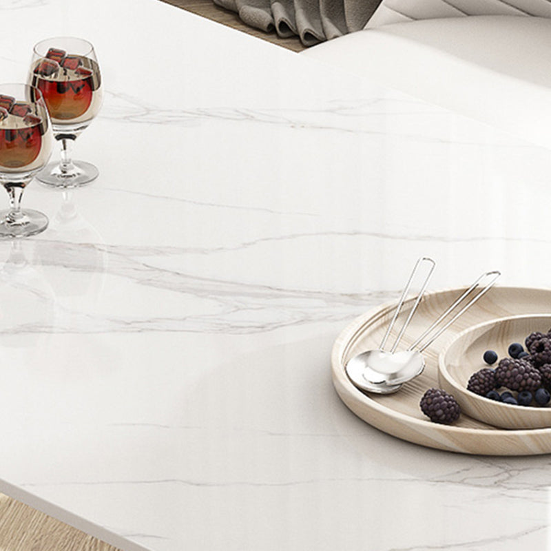 Modern White Stone Dining Table Set 1/4/5/7 Pcs Standard Height Dining Room Furniture Set