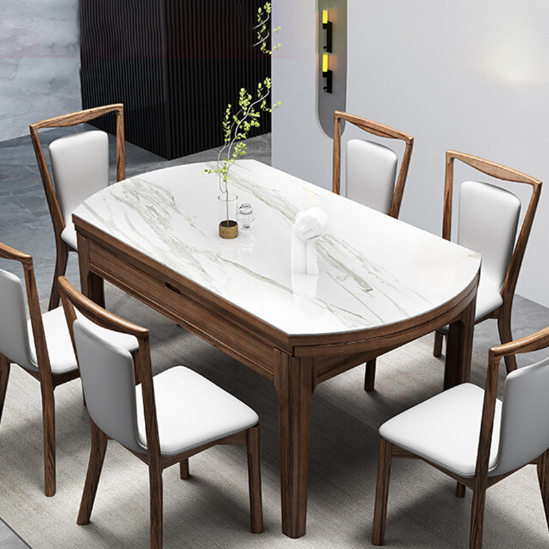 Solid Wood Furniture 1/7 Pcs Standard Height Dining Set with Self Storing Leaves