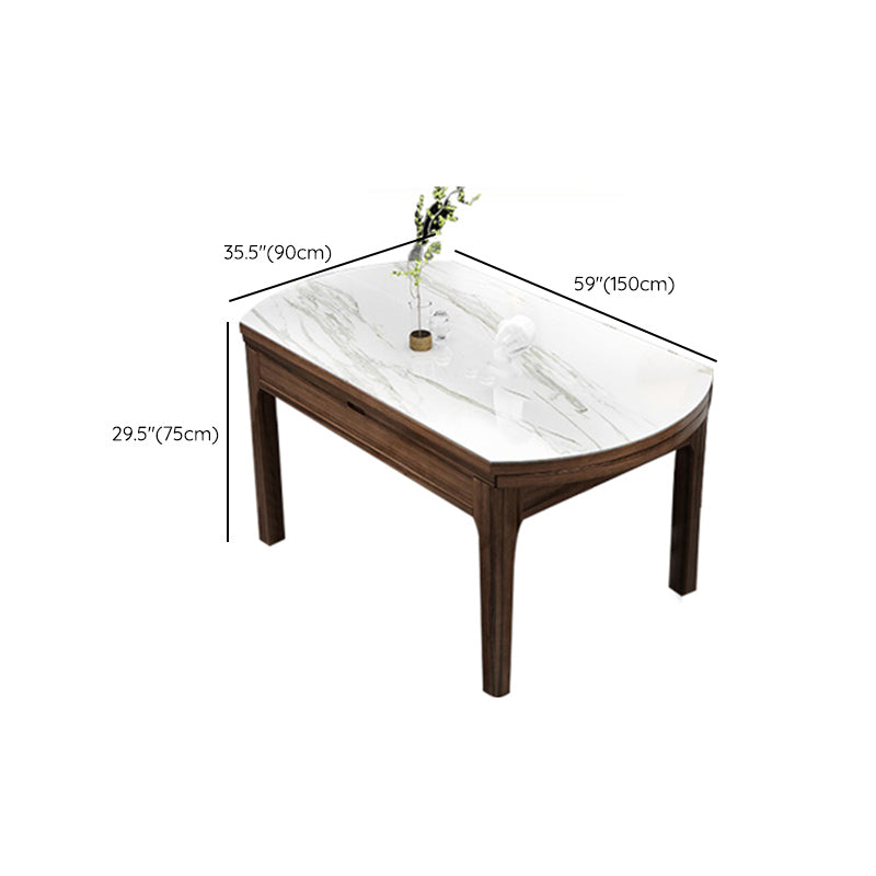 Solid Wood Furniture 1/7 Pcs Standard Height Dining Set with Self Storing Leaves