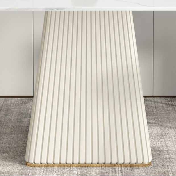 Modern 1/4/5/6/7 Pieces Dining Room Table Rectangle Stone Furniture in White
