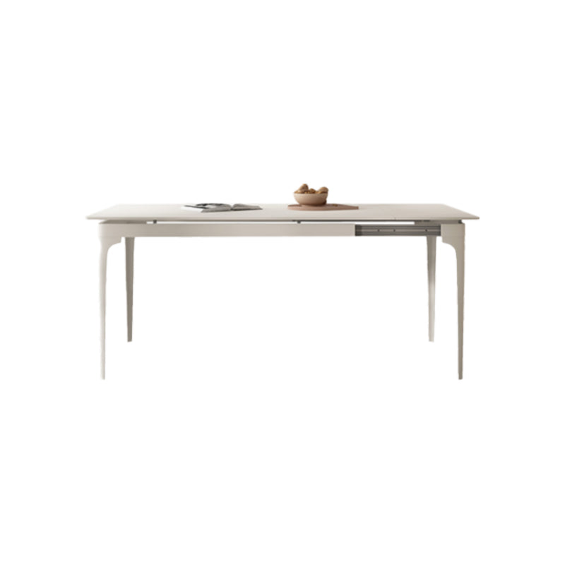 Modern Style 1/2/5/7/9 Pieces Dining Room Table Rectangle Stone Furniture in White