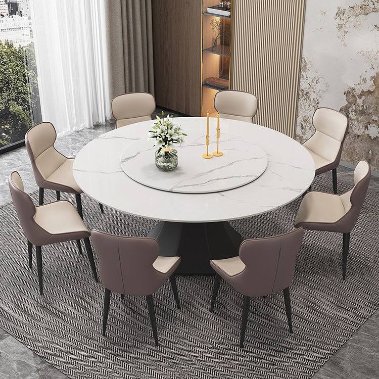 Contemporary 1/4/5/7/9/13 Pieces Furniture Round Stone Dining Set in White