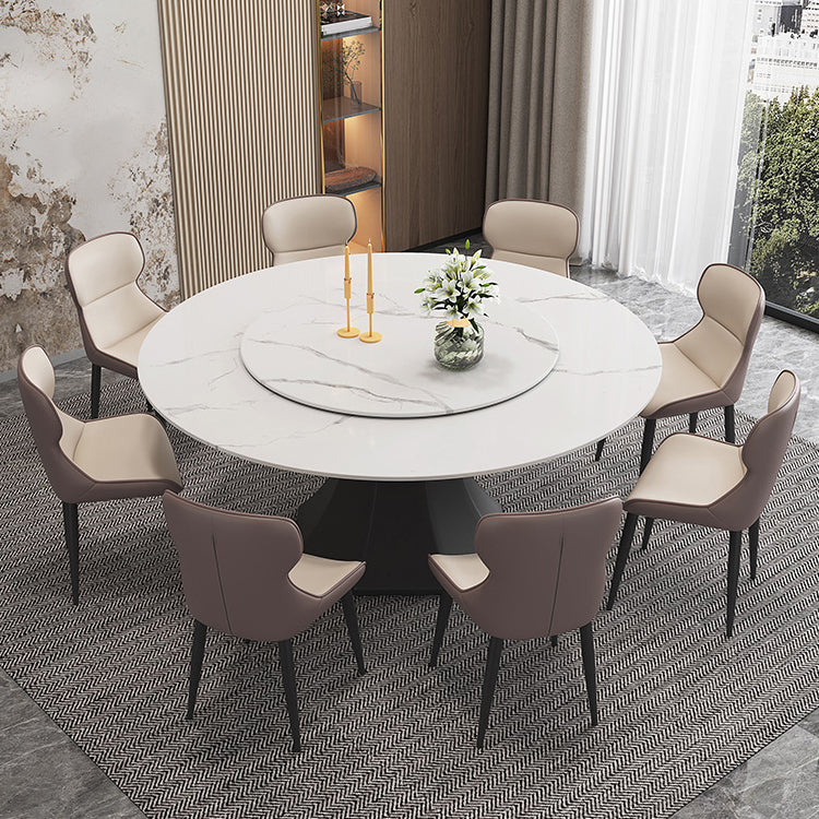 Contemporary 1/4/5/7/9/13 Pieces Furniture Round Stone Dining Set in White