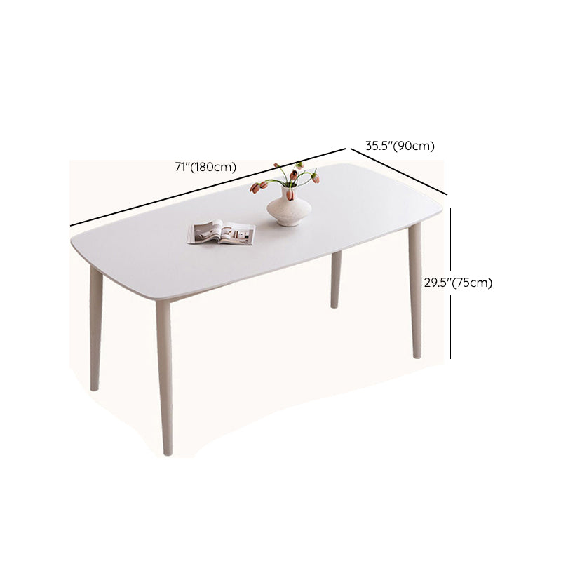 Modern Style 1/4/5/7 Pieces Dining Room Table Rectangle Stone Furniture in White