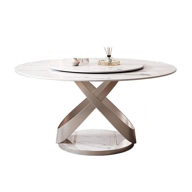 Modern Style 1/4/5/7 Pieces Furniture Round Stone Dining Set in White