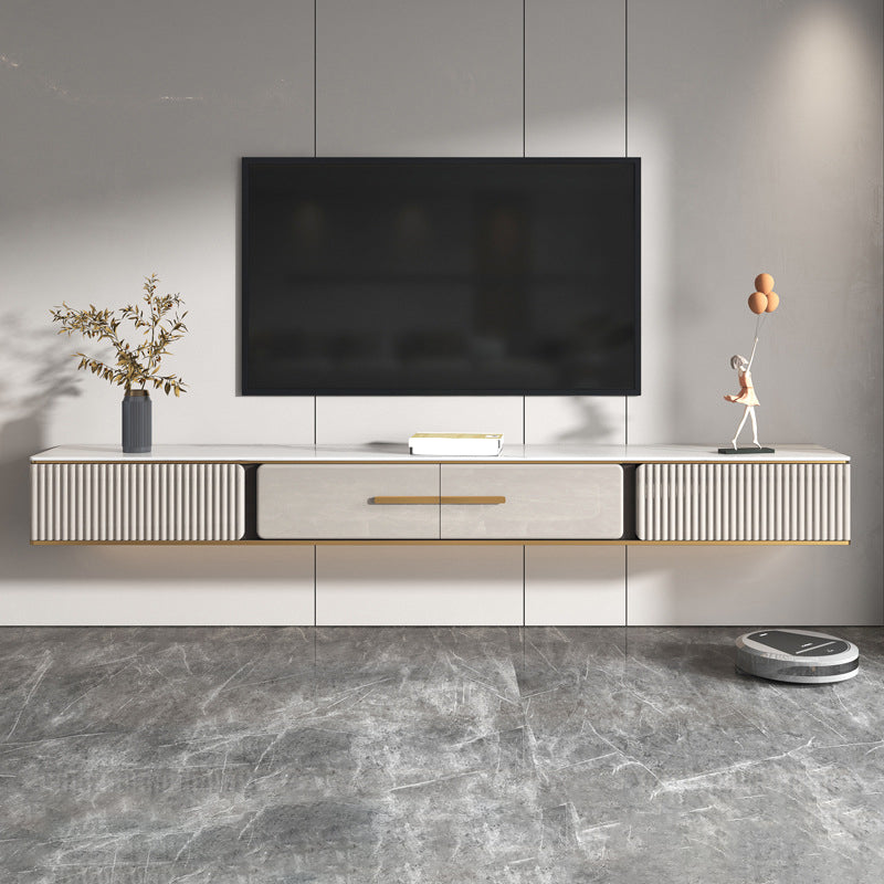 Glam TV Media Stand Wall Mounted TV Media Console with 2 Drawers