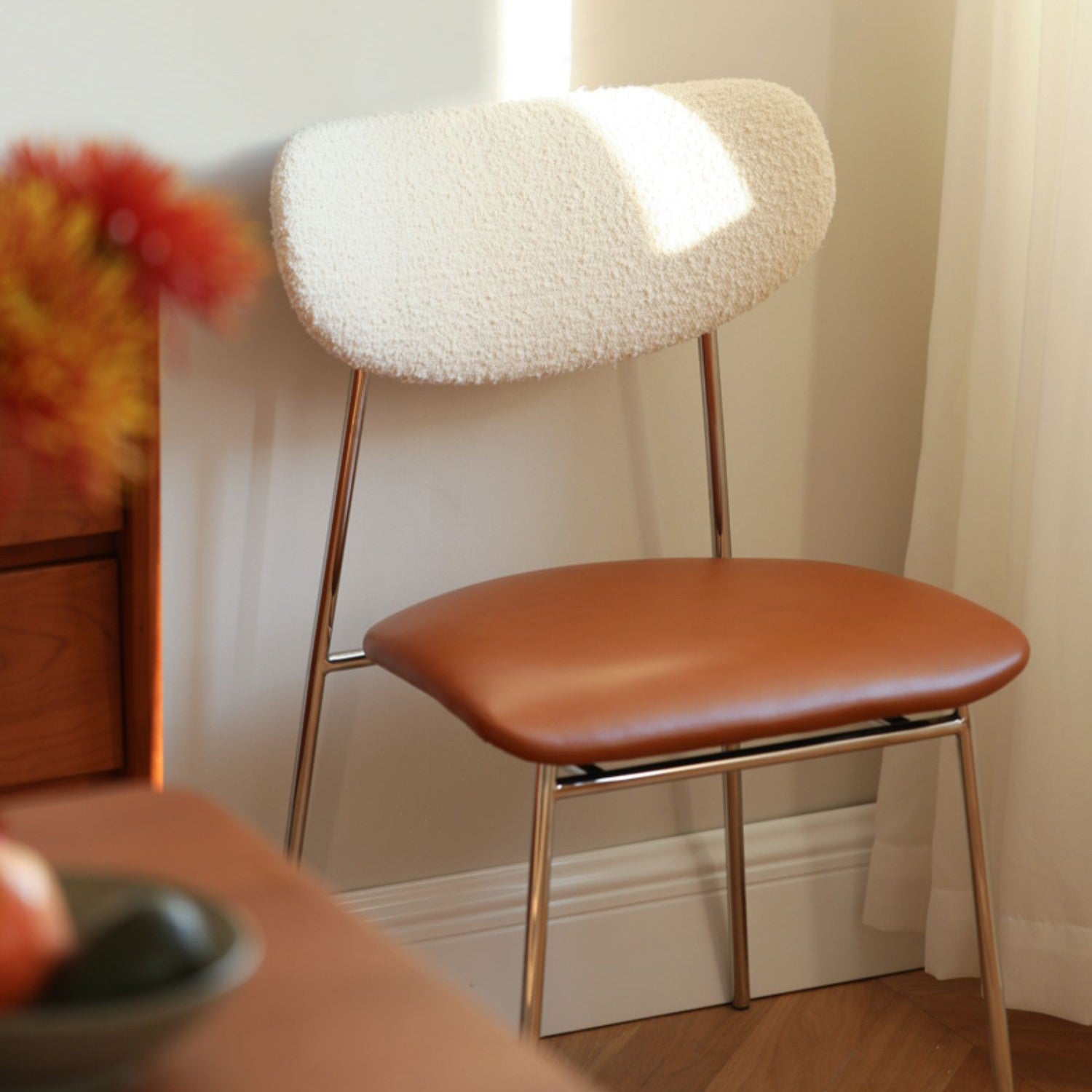 Contemporary Kitchen Dining Chair Open Back Metal Side Chair